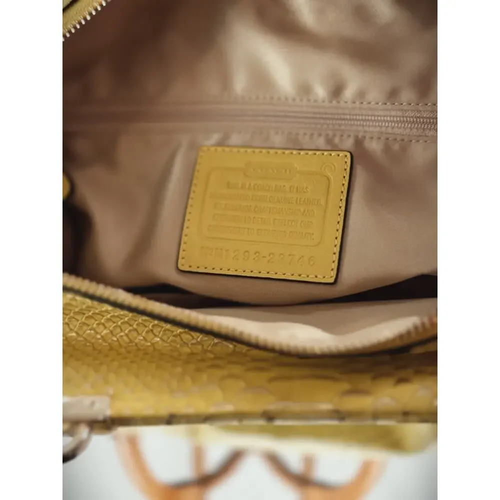 COACH M1293-23746 Convertible Hobo Ergo Satchel Yellow Leather Handbag #0009 - Picture 6 of 7